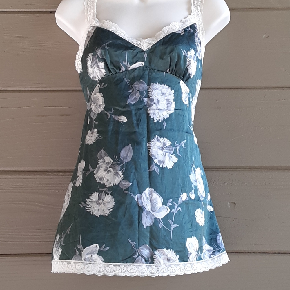 Silky green floral Limited tank